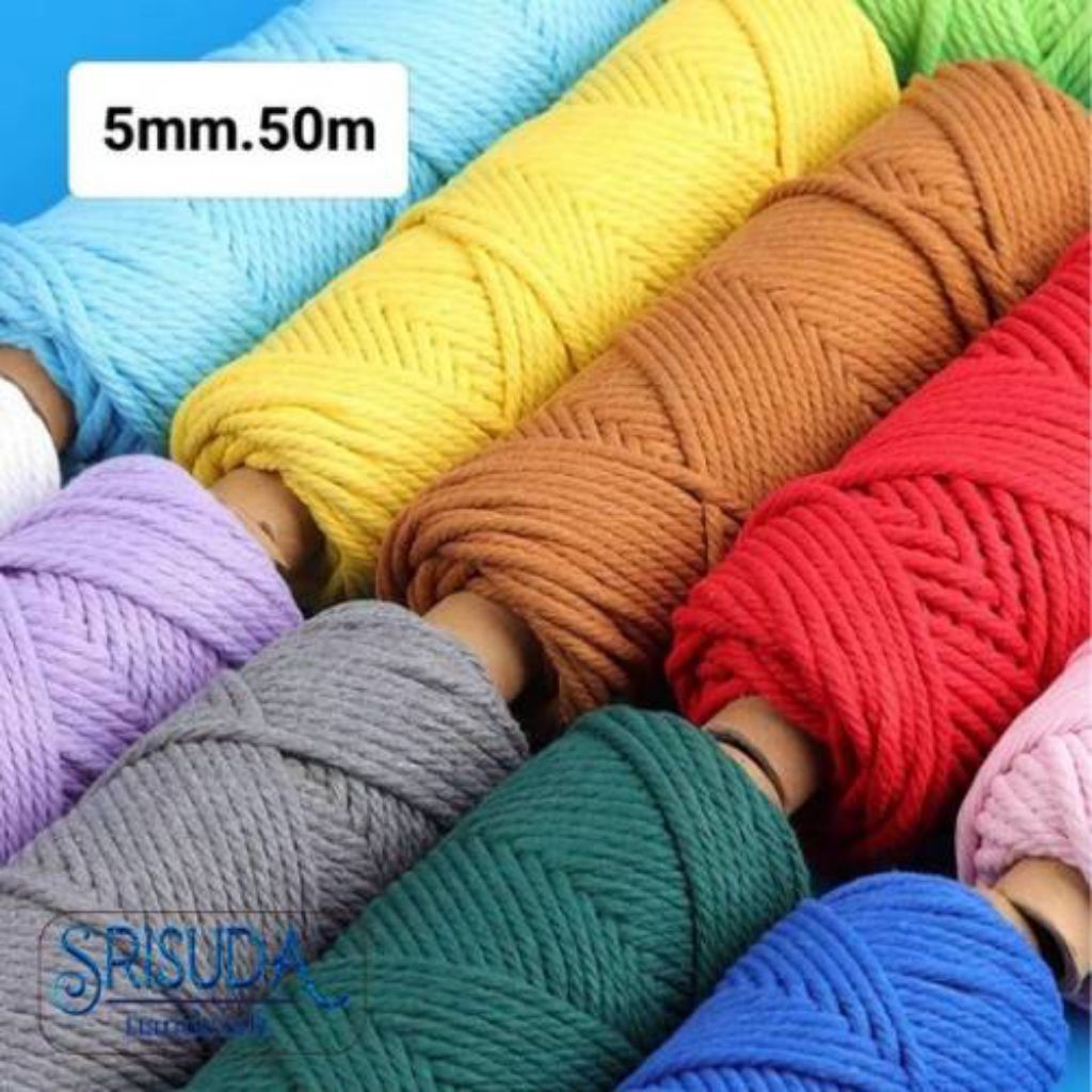 เชือกคอตตอน cotton rop 5 มิล 50ม./ น้ำหนัก 320-350ก./100m. . มัดเมคราเม ...