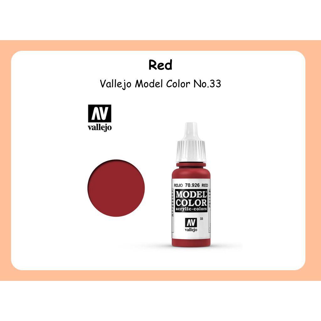 Vallejo Model Color (No.33) Red สีอะคริลิคสูตรน้ำ | Shopee Thailand