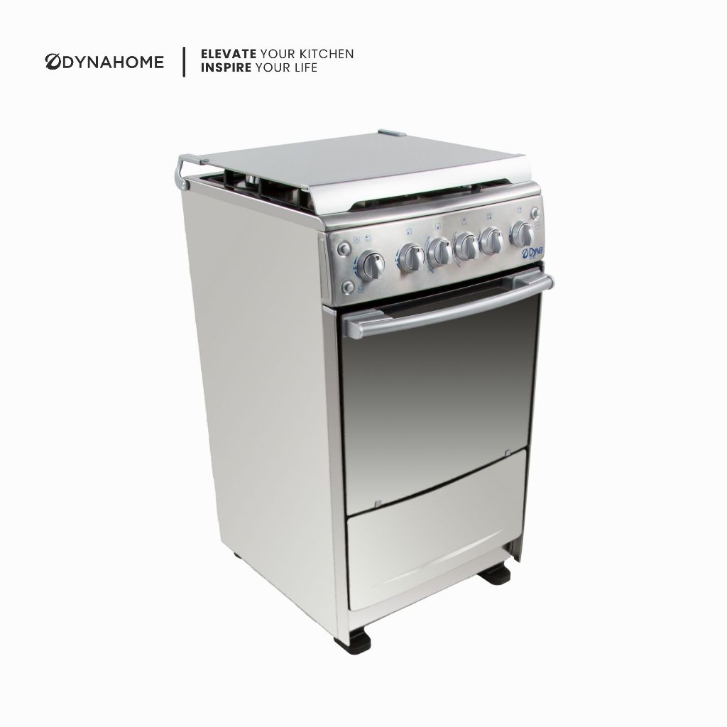 DYNAHOME เตาอบแก๊สตั้งพื้นพร้อมเตาแก๊ส 4 หัวเตาทองเหลืองรมดำ รุ่น DH-05GGKS รับประกันวาล์ว เปิด - ปิดแก๊ส 5 ปี
