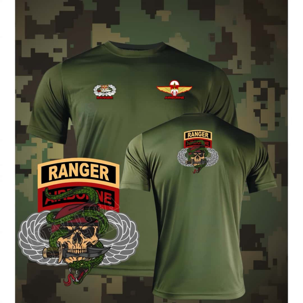 เสื้อยืดพิมพ์ลายกราฟิก Paratrooper Special Forces RANGER AIRBORNE ผ้า ...