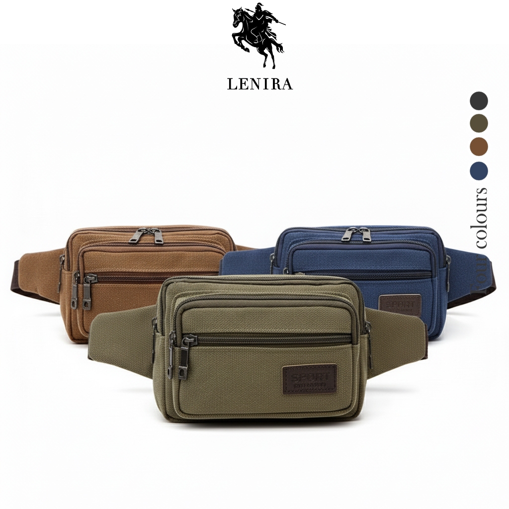 ส่งด่วน Lenira (B1699) กระเป๋าคาดเอวSPORT ซิปเยอะมีหลายช่อง งานผ้าแคนวา ...