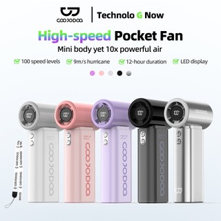 GOOJODOQ Gfs007 Mini quạt di động 4000mAh quạt Type C có màn hình hiển thị quạt gió lạnh 100 mức quạt cầm tay