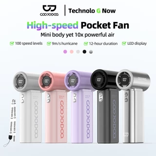โปรโมชั่น Flash Sale : GOOJODOQ Gfs007 Mini พัดลมพกพา 4000mah พัดลม Type C พร้อมจอแสดงผล พัดลมไอเย็น 100 ระดับ พัดลมมือถือ