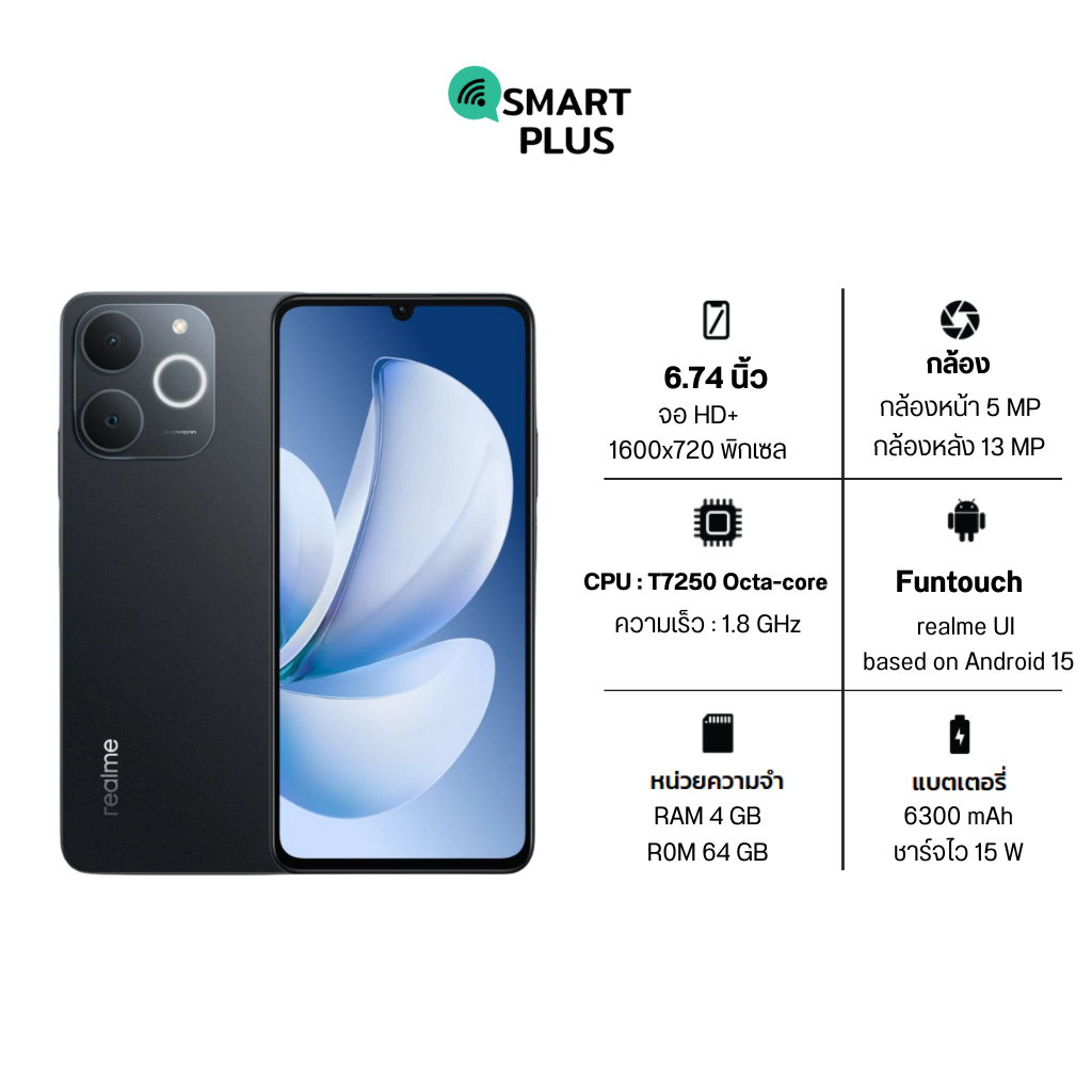 Realme Note 70 (4/64) ประกันศูนย์ไทย 12 เดือน [ หน้าจอ 6.74 นิ้ว