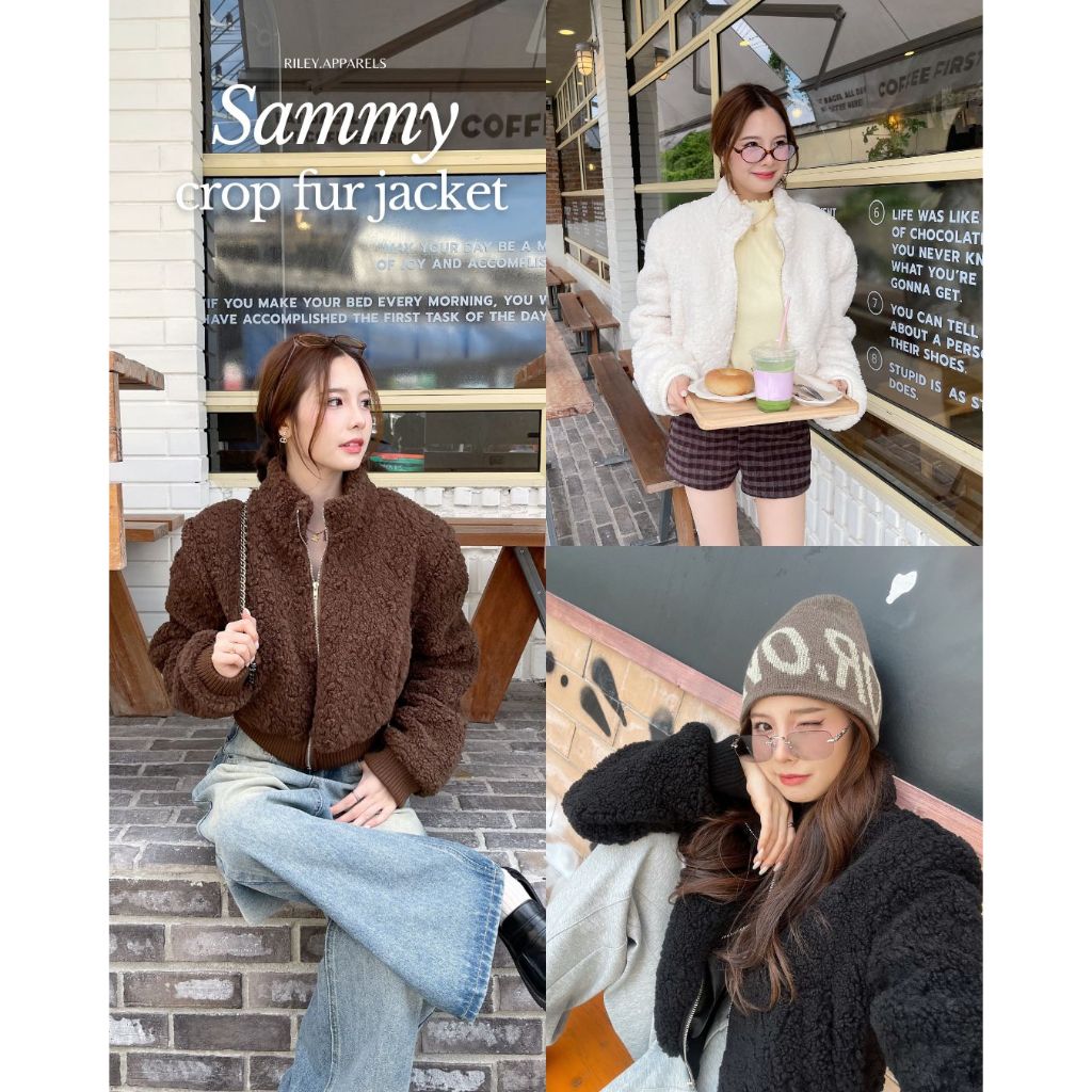 Riley.apparels - Sammy Crop Fur jacket 9150 | Shopee Thailand