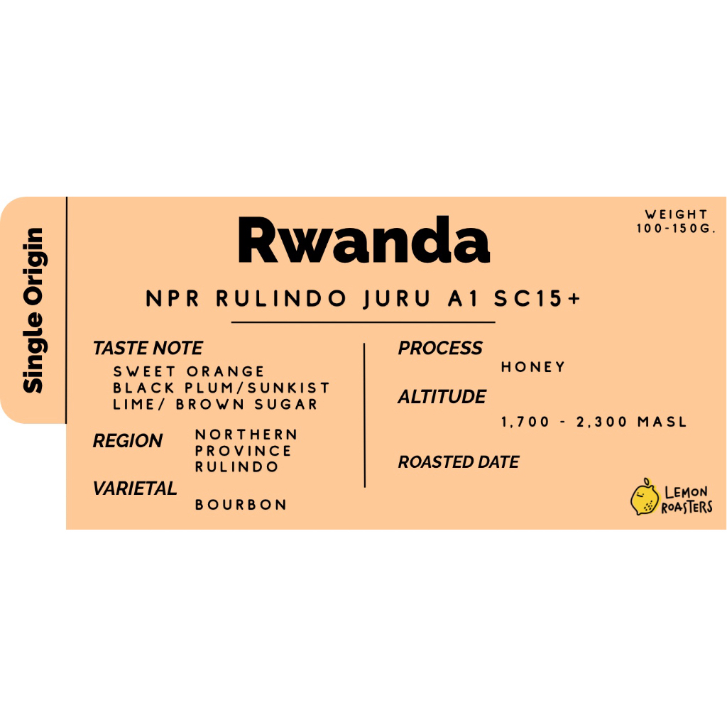 เมล็ดกาแฟ Rwanda NPR RULINDO JURU A1 SC15+ 100 g. (คั่วอ่อน) | Shopee ...