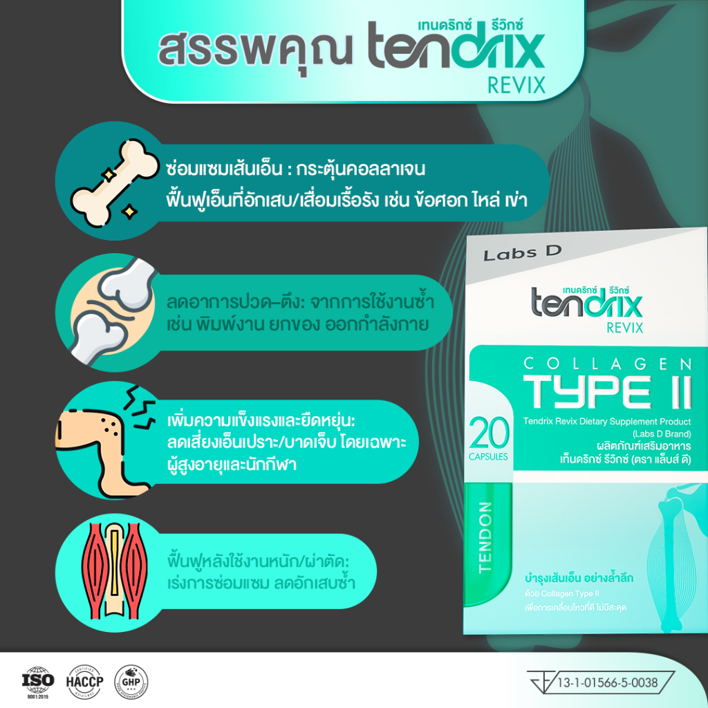 Tendrix Revix [ 3 แถม 2 กล่องเล็ก ] เท็นดริกซ์ รีวิกซ์ ฟื้นฟูเส้นเอ็น ...