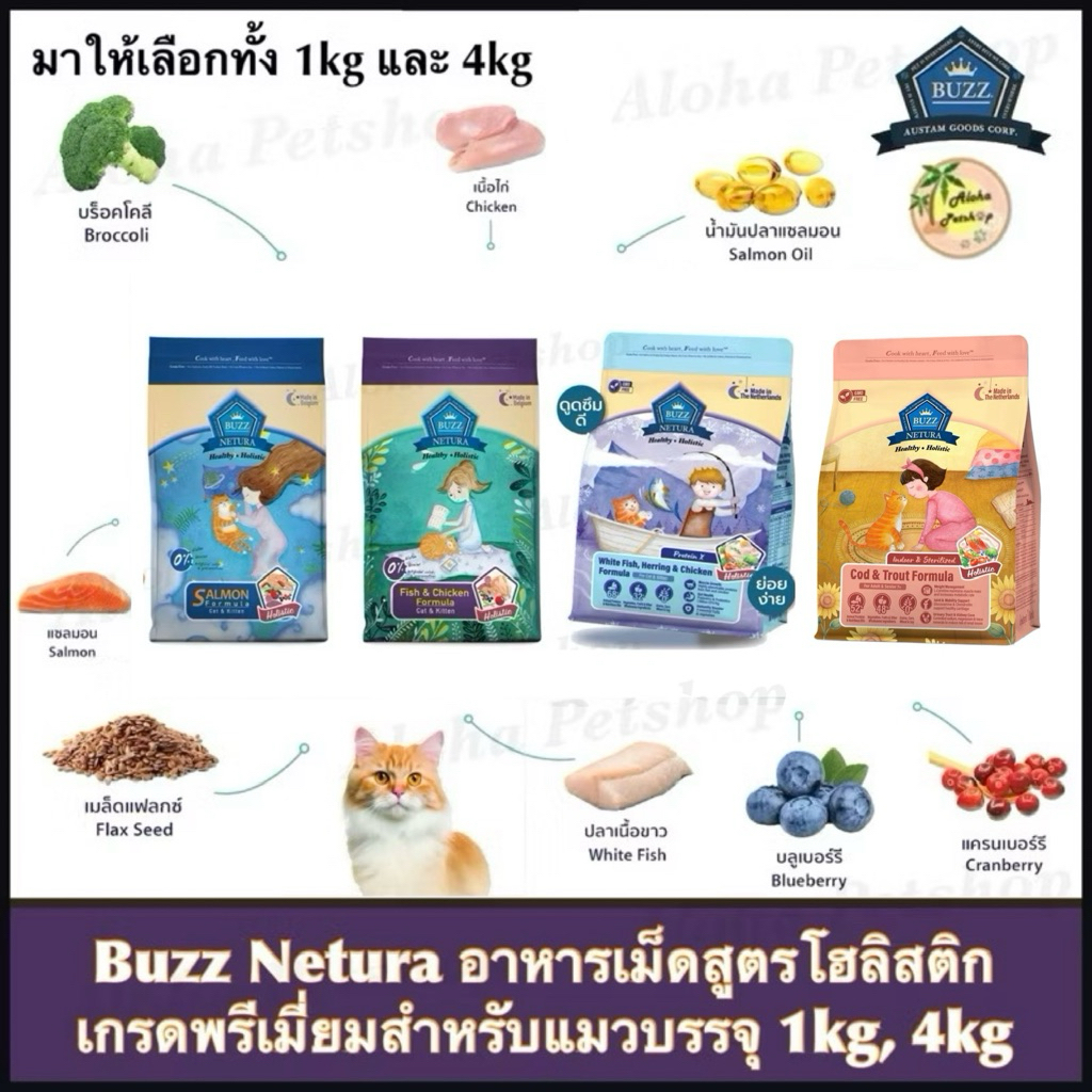 Buzz Netura Healthy Holistic Cat Food ️🐱บัซซ์ เน็ททูล่า สูตรโฮลิสติก ...