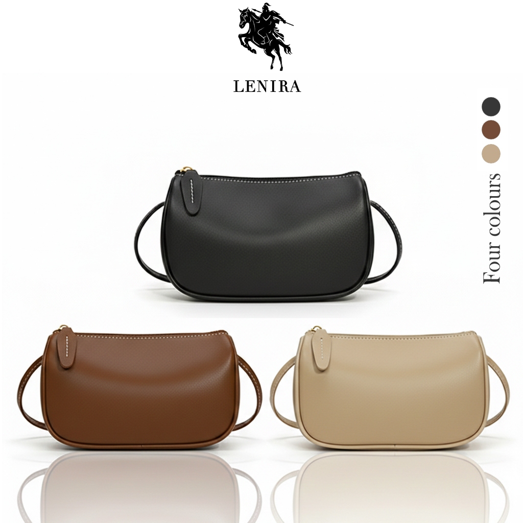 ส่งด่วน Lenira (B2537) กระเป๋าสะพายข้างหนังพียู ทรงกล่องสีพื้น | Shopee ...