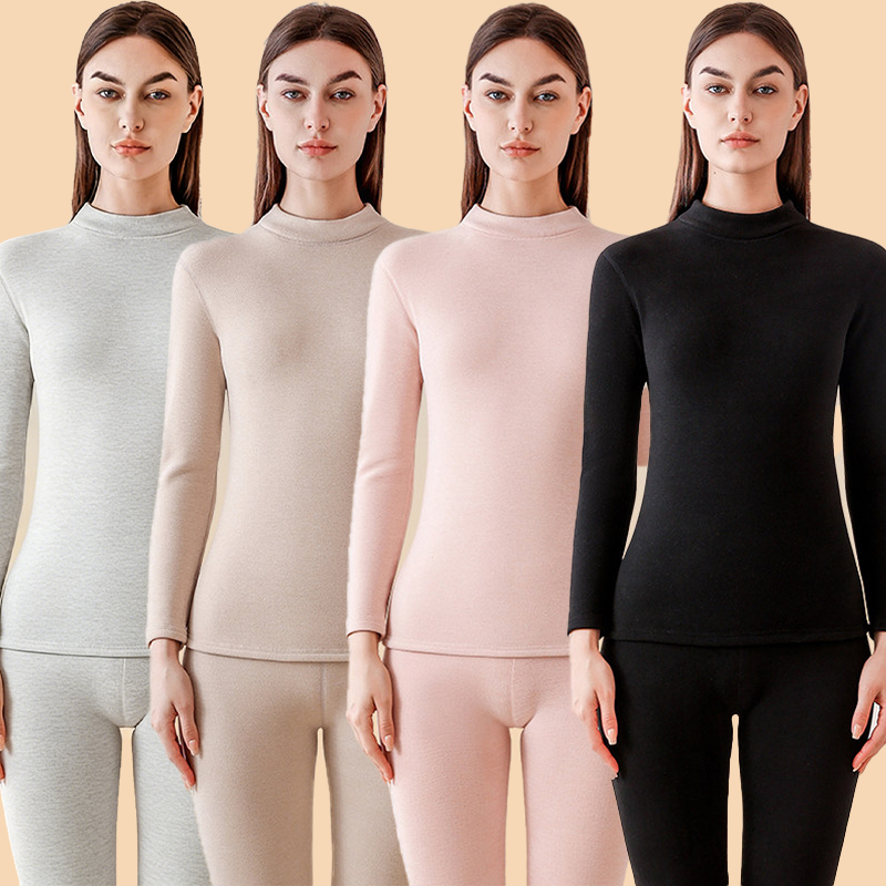 Plus Size~Deron thermal underwear set ชุดกันหนาวแฟชั่นฤดูหนาว กันความเย็นถึง -20℃（มีหลายสีให้เลือก）HOT