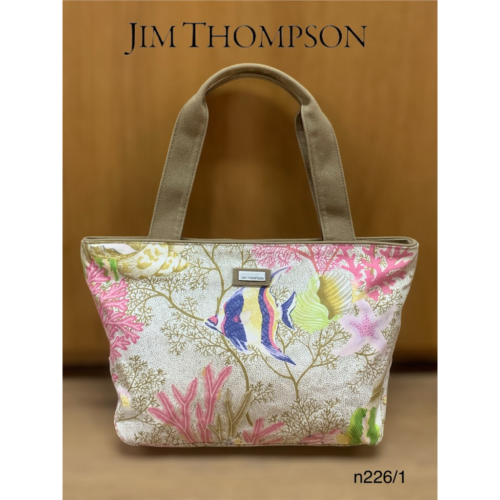 jim thompson พิมพ์ลายสวย สะพายได้ โดยรวมสภาพดี | Shopee Thailand