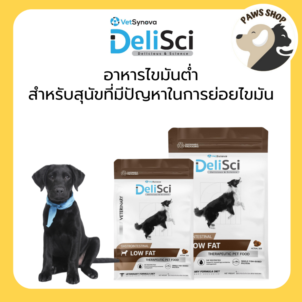 DeliSci Dog Low Fat อาหารจำกัดปริมาณโปรตีน และ ไขมัน สำหรับสุนัข ที่มี ...