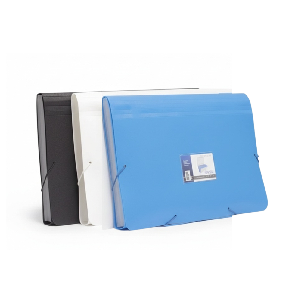 Bantex แฟ้มเก็บเอกสาร A4 3 สี ดำ ขาว ฟ้า 12 ช่อง เก็บสะดวก แข็งแรง ...