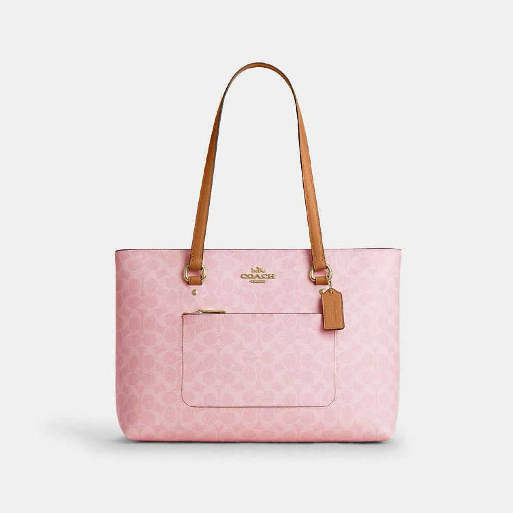 Coach Station Tote Bag In Signature Canvas Powder Pink | Shopee Thailand