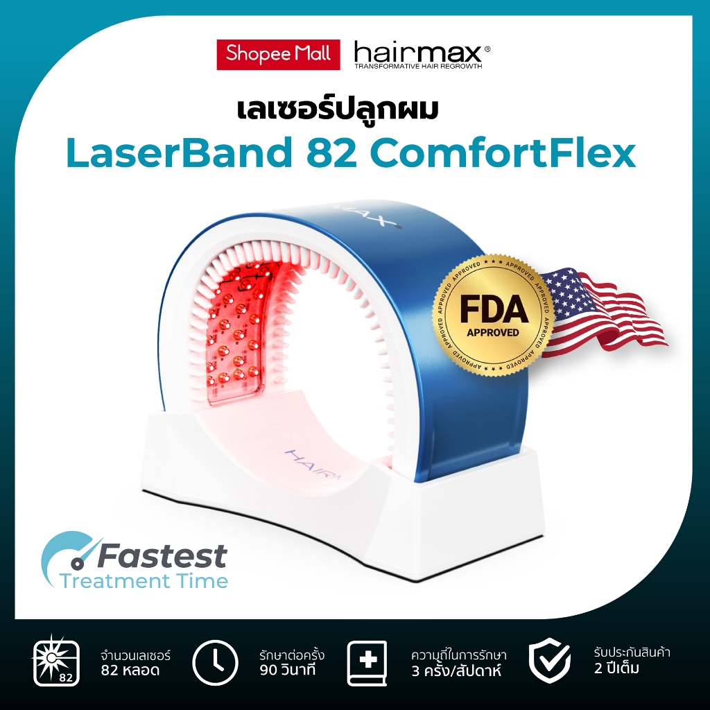 HairMax LaserBand 82 (ComfortFlex) - ที่คาดผมเลเซอร์ 82 หลอด เลเซอร์ ...