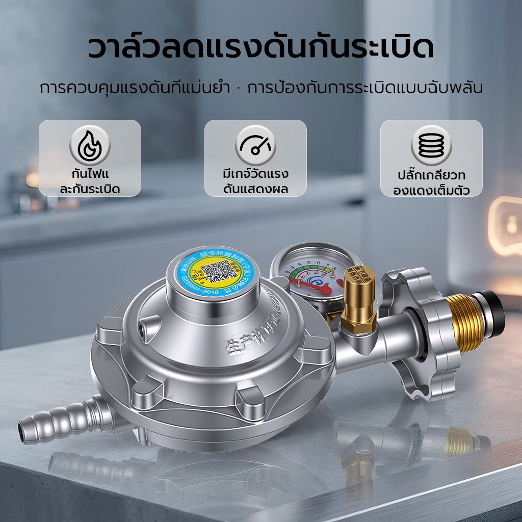หัวปรับแก๊สแรงดันต่ำ ระบบเซฟตี้ มีมาตรวัดความดัน | Shopee Thailand