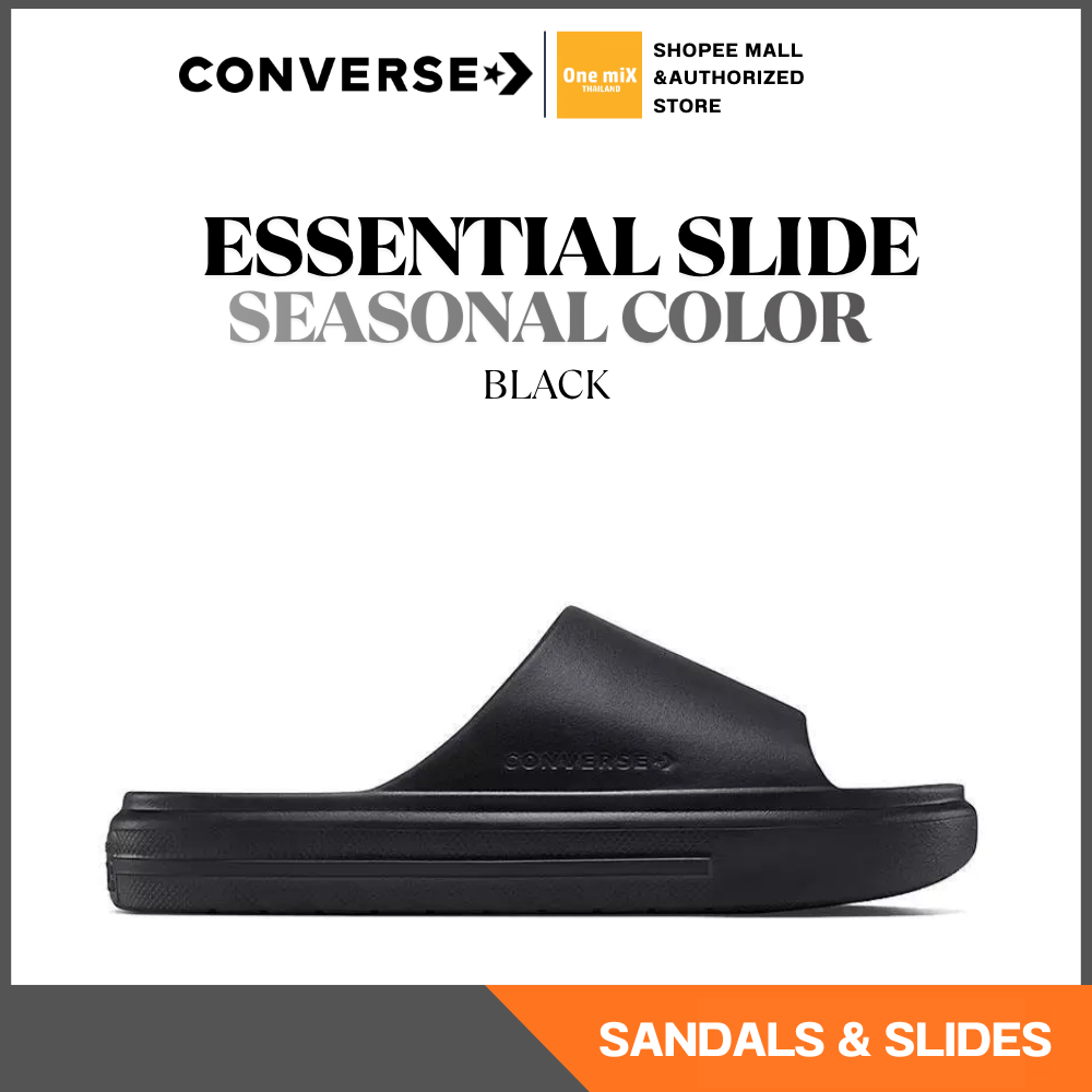 CONVERSE Essential Slide (Black) รองเท้าแตะ ทรงสวม รุ่นใหม่ล่าสุด ...