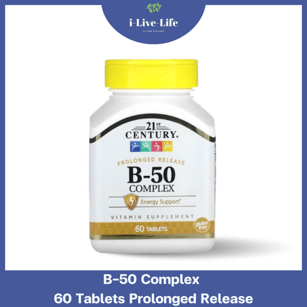 วิตามินบีรวม B-50 Complex Prolonged Release 60 Tablets - 21st Century ...