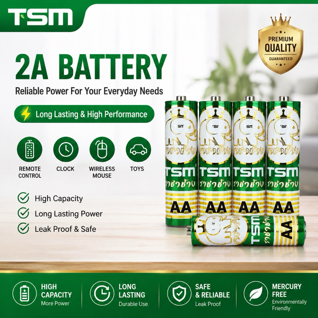ถ่าน2A 3Aถ่านไฟฉาย ราชาช้าง แท้ รุ่น TSM-3A60 2A60ถ่านไฟฉาย ถ่าน3A 2A ...