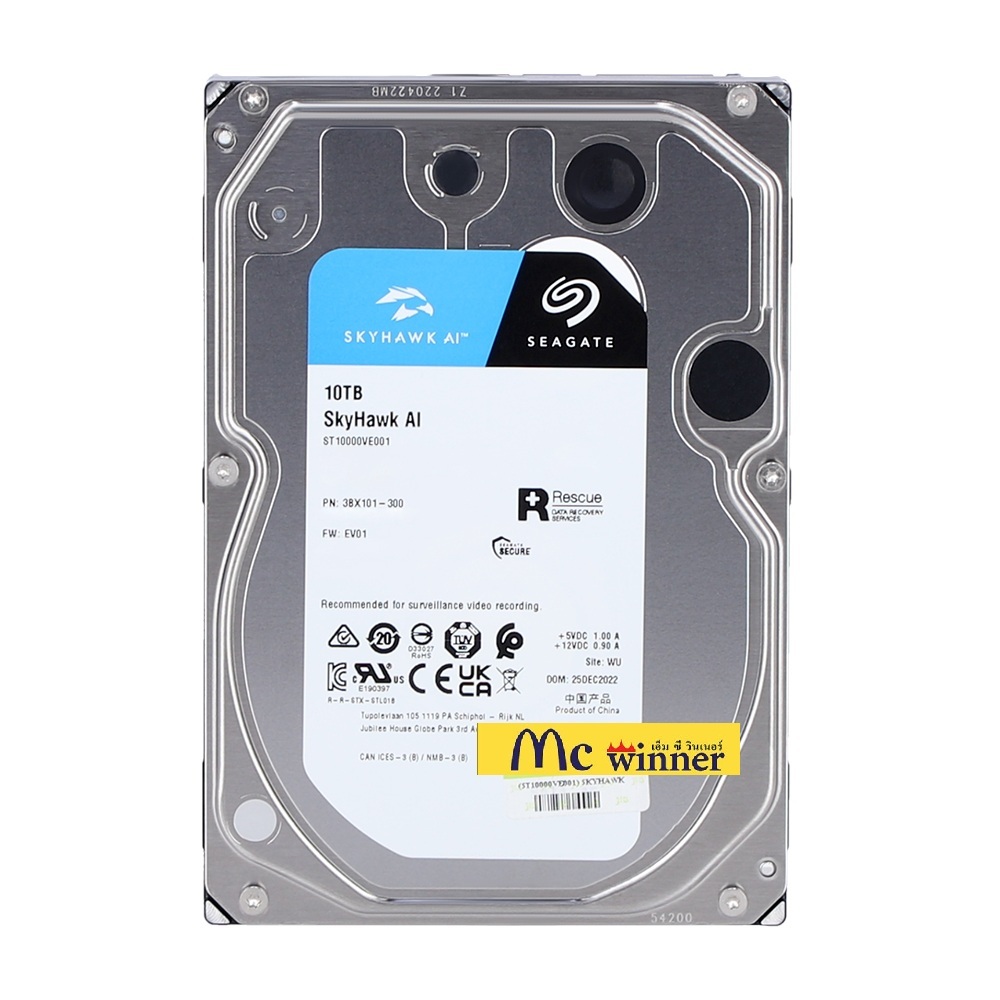 10 TB 3.5 INCH HDD (ฮาร์ดดิสก์ 3.5 นิ้ว) SEAGATE SKYHAWK AI