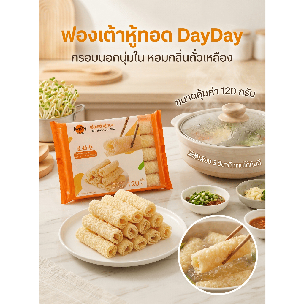 DayDay ฟองเต้าหู้ม้วน 120กรัม | Shopee Thailand