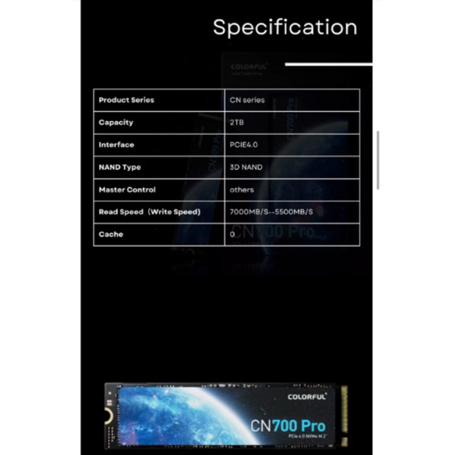 COLORFUL SSD CN700 PRO ขนาด 2TB (M.2 NVMe 7000/5500 MB/s
