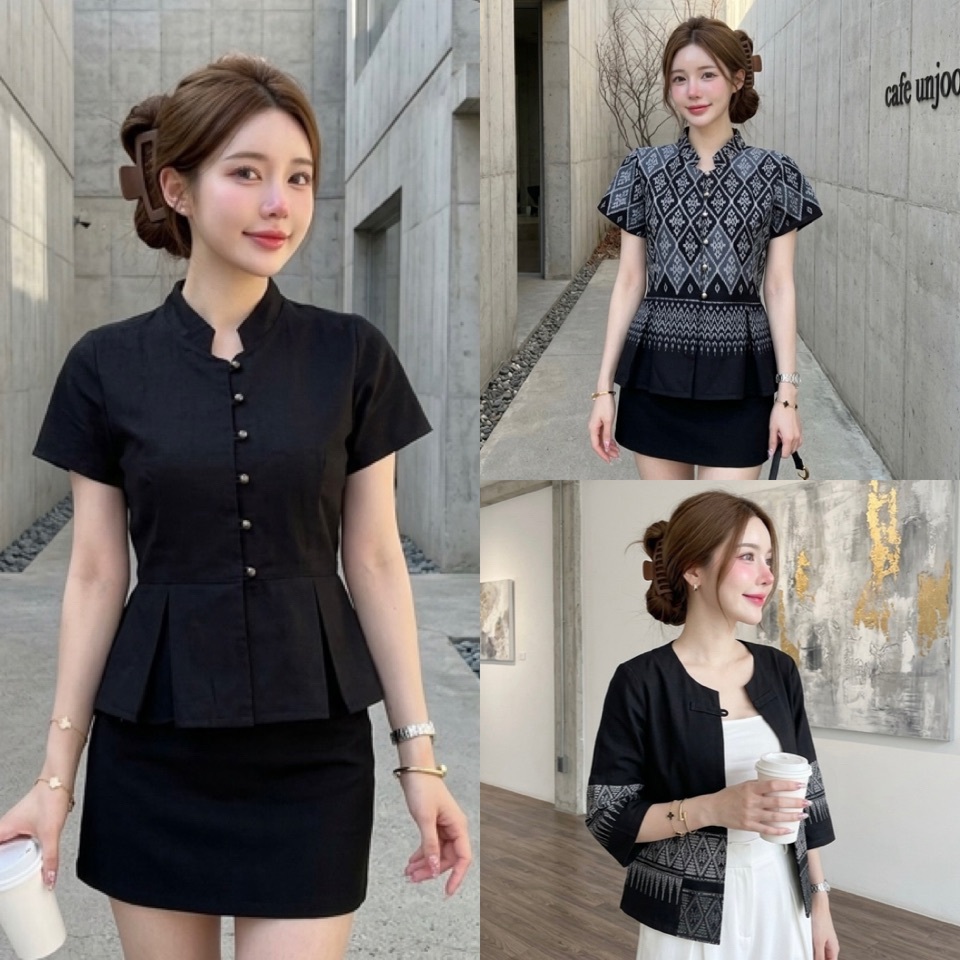 รวมแบบเสื้อสีดำ เสื้อสีสุภาพ เสื้อสีดำผู้หญิง ใส่ทำงาน ใส่ออกงาน ใส่ไว้ทุกข์