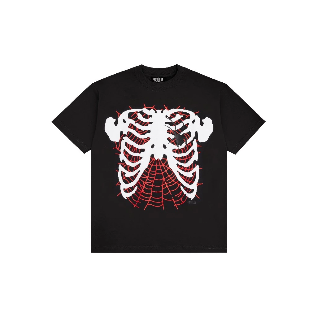 FEARLESS BONE WEB BOXY T-SHIRT / เสื้อยืดดำ