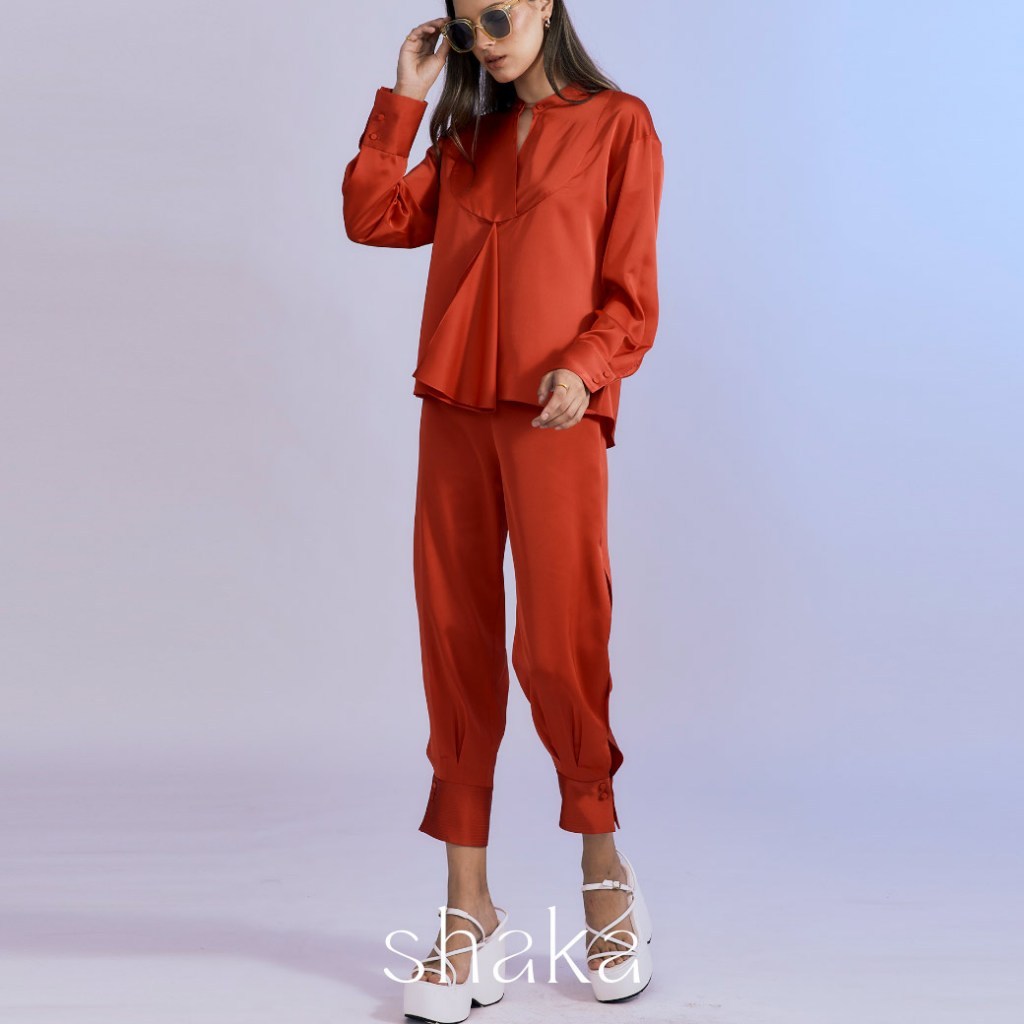 Shaka SS23 Chongsam Pants กางเกงขายาวทรงจั๊ม ปลายขาเปิดผ่าด้านข้าง PN-8230605