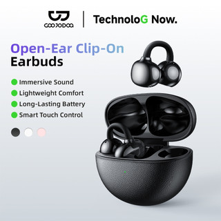 GOOJODOQ J253 Tai nghe Bluetooth 5.3 IPX5 microfone tích hợp, tai nghe không dây, tai nghe clip‑on, cảm ứng thông minh