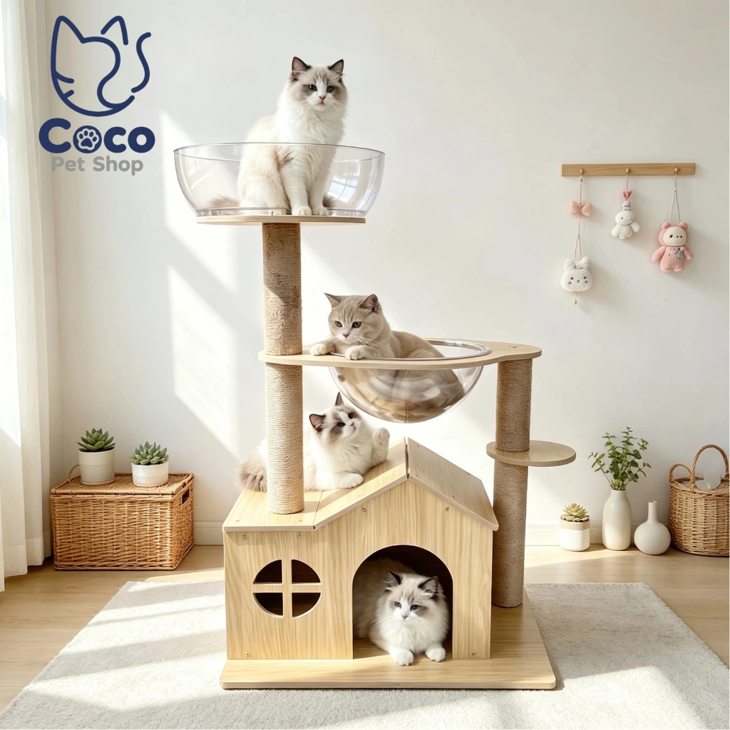 CocoPet คอนโดแมวหลุมอวกาศ ขนาดใหญ่ เตียงนอนแมว