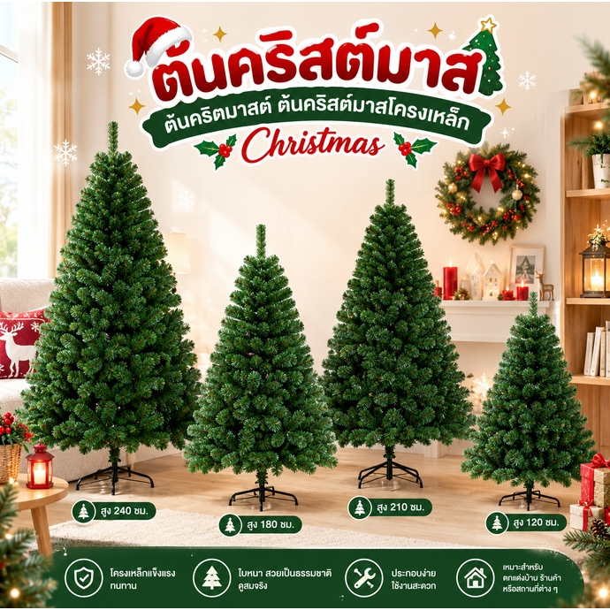 ต้น ต้นคริสต์มาส ต้นคริตมาสต์ ต้นคริสต์มาสโครงเหล็ก Christmas. cy