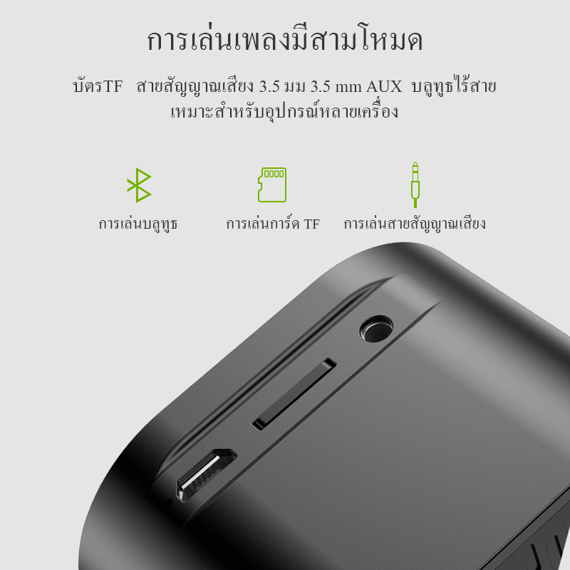 ภาพประกอบคำอธิบาย ROBOT ลำโพงนาฬิกา รุ่น RB550/A50/RB160 ลำโพงบลูทูธไร้สาย ลำโพง Mini Speaker Bluetooth บลูทูธ 5.0 รองรับ Micro SD Card รับประกัน 1 ปี