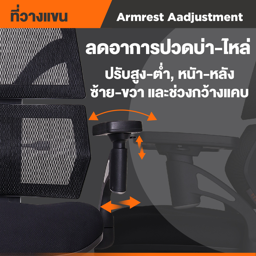 Ergotrend เก้าอี้เพื่อสุขภาพ เออร์โกเทรน รุ่น Malmo เก้าอี้สีดำ ระบายอากาศดีเยี่ยม นุ่มสบาย ตามหลักสรีระศาสตร์ Ergonomic เก้าอี้พนักพิงสูง ลดอาการปวดเมื่อย เกรดคุณภาพ ราคาดี