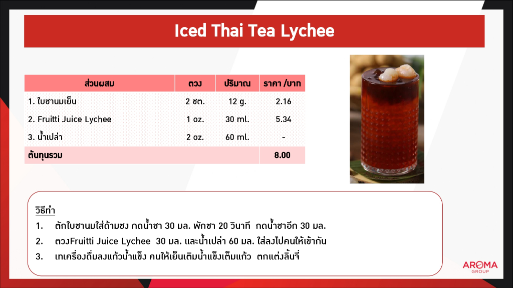 ภาพประกอบของ Aroma ชานมเย็น ชาเย็น ชานม ชาไทย (สูตร1) (สูตร2) อโรม่า (250กรัม)