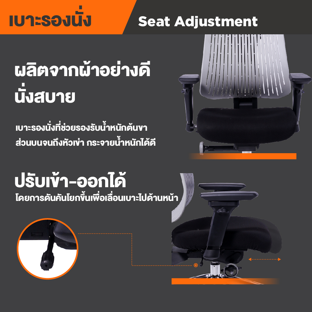 Ergotrend เก้าอี้เพื่อสุขภาพ เออร์โกเทรน รุ่น Truly เก้าอี้สีดำ ระบายอากาศดีเยี่ยม นุ่มสบาย ตามหลักสรีระศาสตร์ Ergonomic เก้าอี้พนักพิงสูง ลดอาการปวดเมื่อย เกรดคุณภาพ
