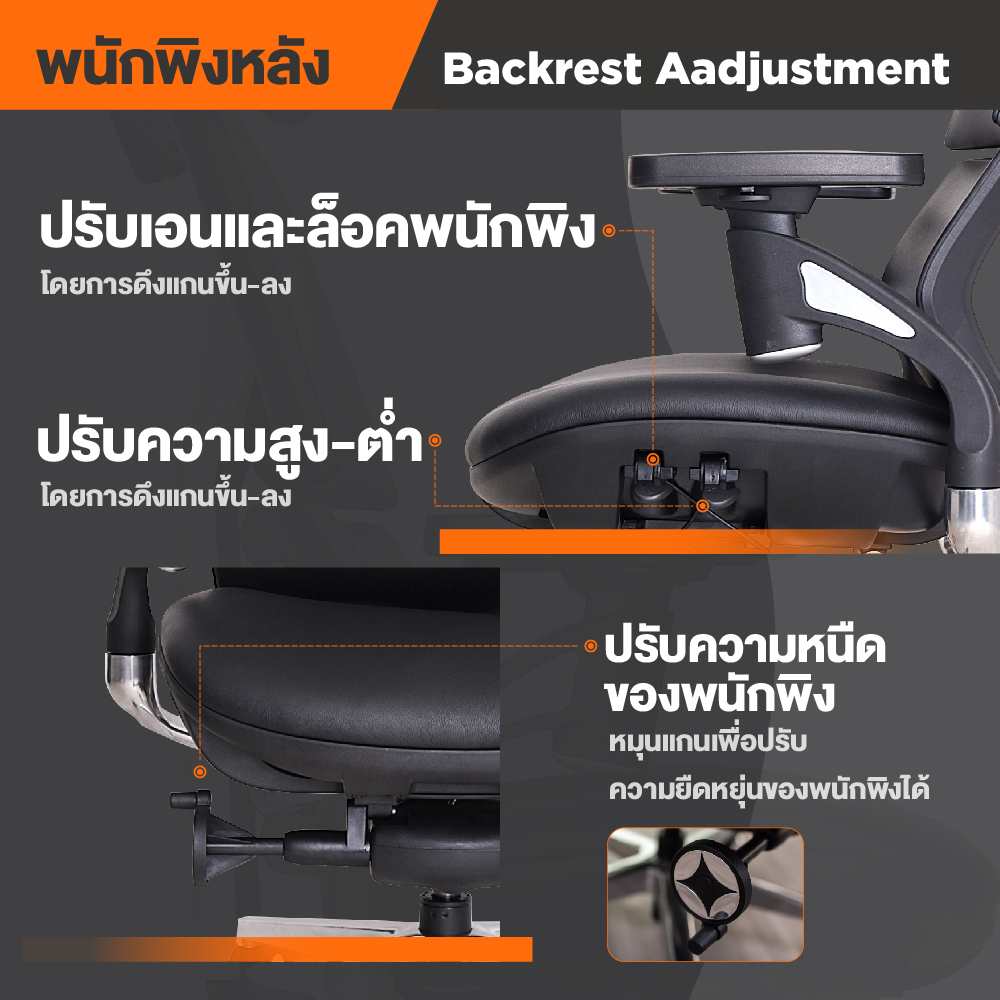 Ergotrend เก้าอี้เพื่อสุขภาพ เออร์โกเทรน รุ่น Ultimate Malmo เก้าอี้สีดำ ระบายอากาศดีเยี่ยม นุ่มสบาย ตามหลักสรีระศาสตร์ Ergonomic เก้าอี้พนักพิงสูง ลดอาการปวดเมื่อย เกรดคุณภาพ