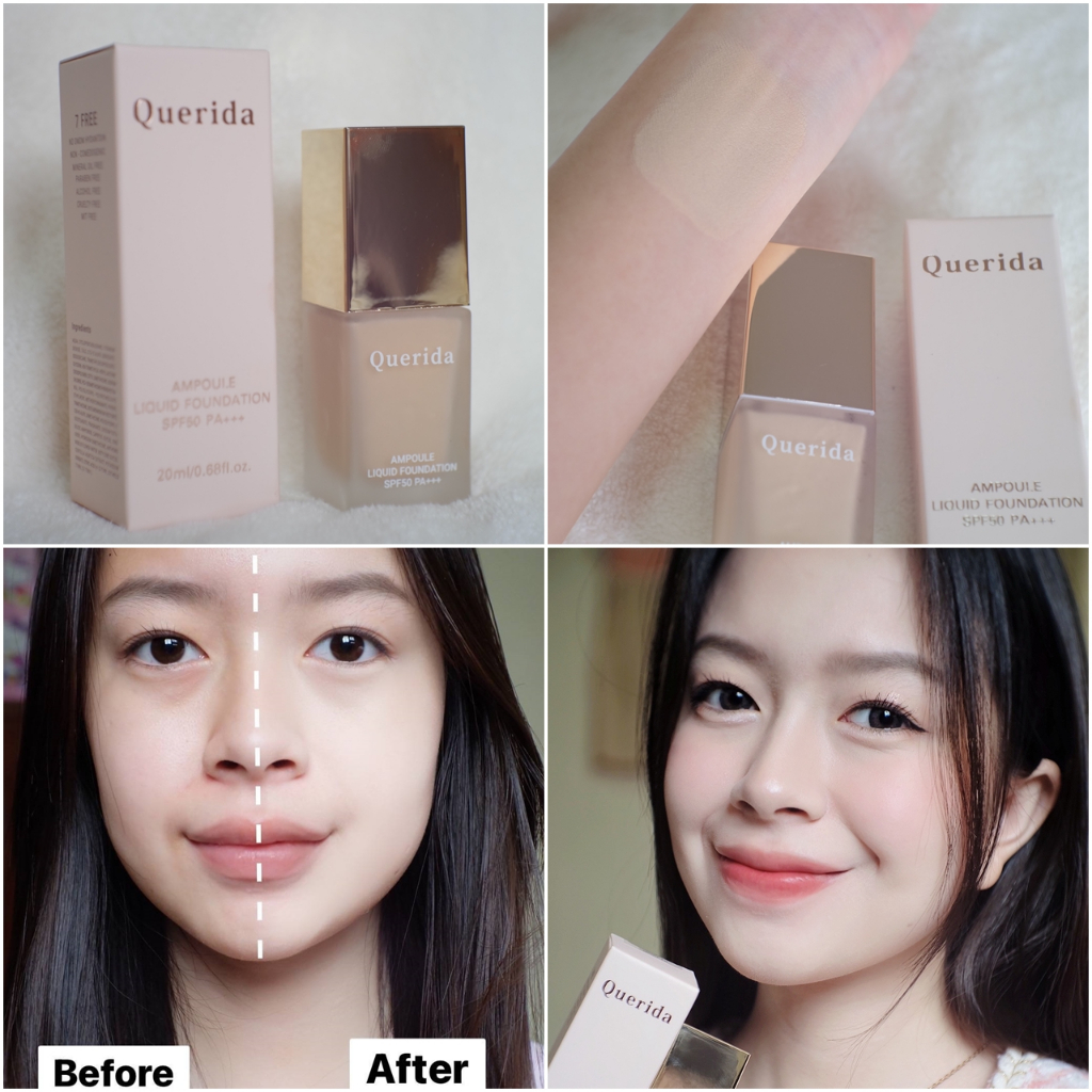 ภาพที่ให้รายละเอียดเกี่ยวกับ Querida Ampoule Liquid Foundation SPF50 PA+++ รองพื้นคุมมัน 12 ชั่วโมง ปกปิดเรียบเนียน