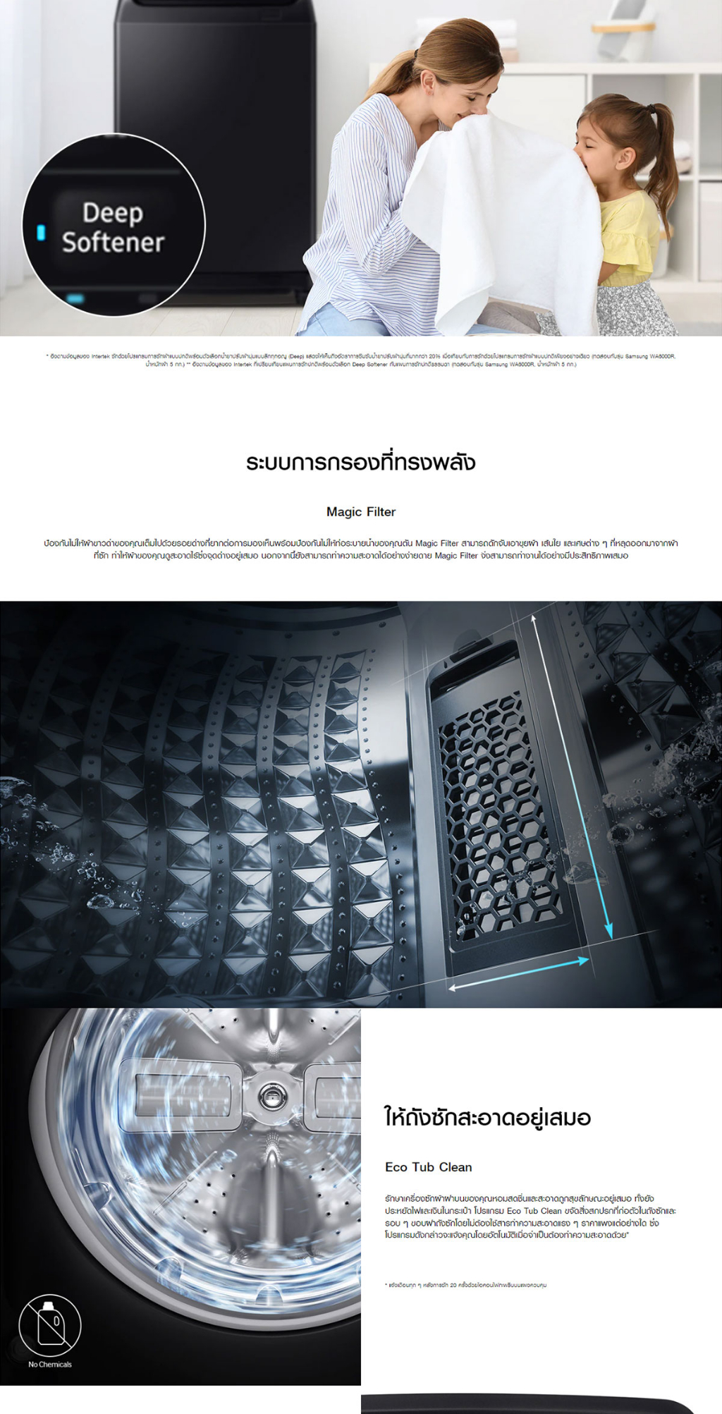 รูปภาพของ SAMSUNG เครื่องซักผ้าฝาบน WA16R6380BV/ST พร้อมด้วยฟังก์ชั่น Deep Softener, 16 กก.