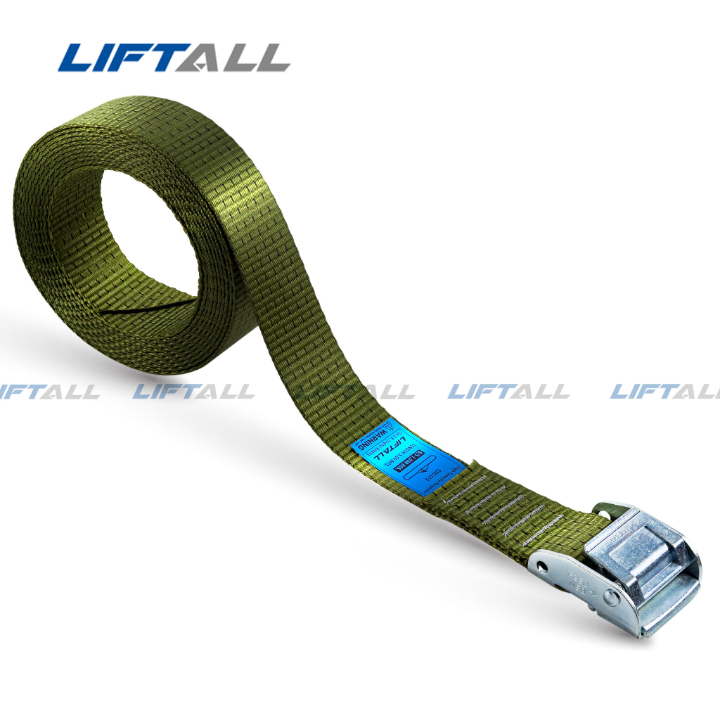 เกี่ยวกับสินค้า สายรัดของ Lift All Tie down strap endless รัดน้ำหนัก 1.2 ตัน หัวล็อค Cam buckle ขนาด 2 ไม่มีตะขอ