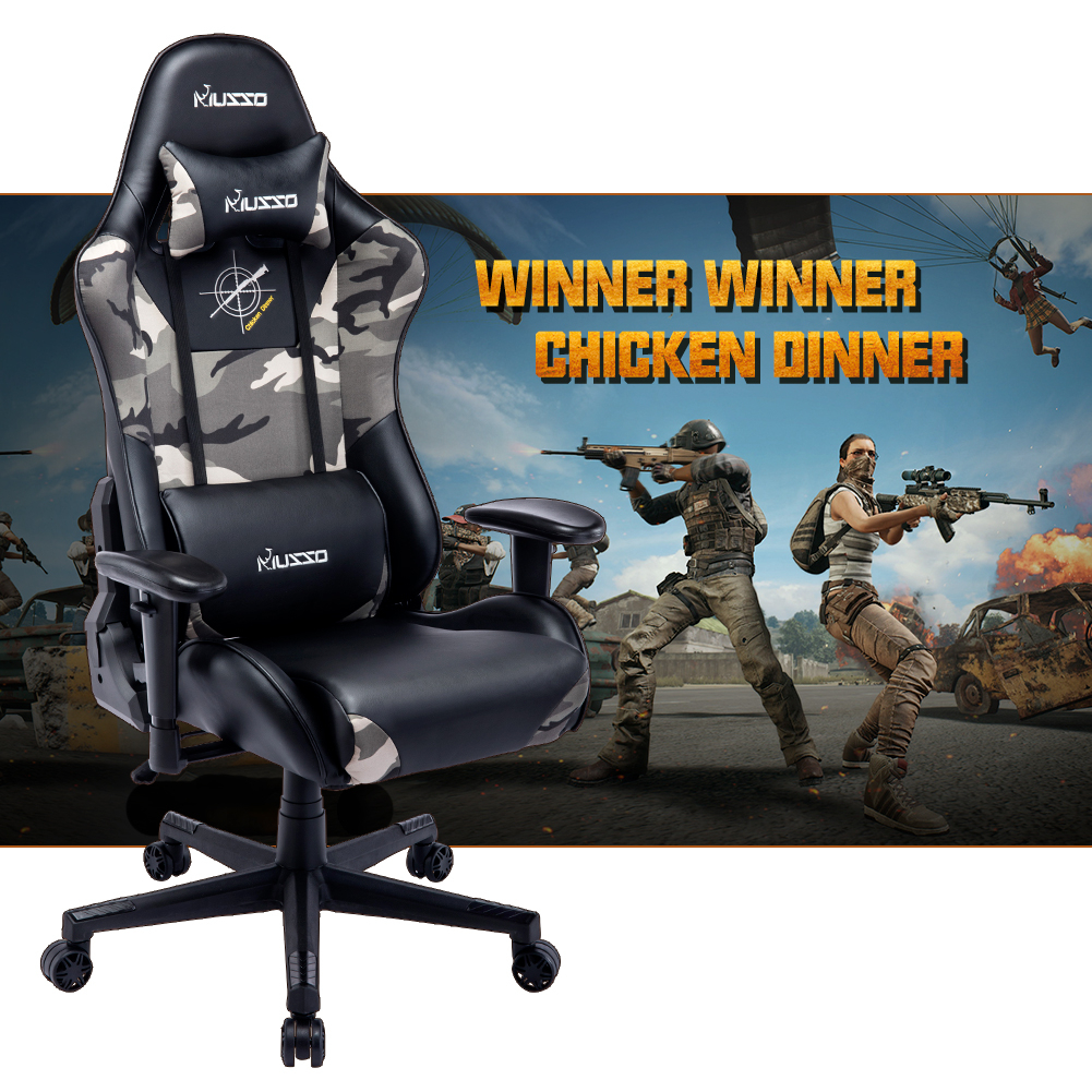 MUSSO Wing Series เก้าอี้เล่นเกม เก้าอี้สีดำ สีชมพู สีขาว สีส้ม เก้าอี้คอมพิวเตอร์ Esports แบบปรับได้ตามหลักสรีรศาสตร์ เก้าอี้สำนักงานผู้บริหารระดับสูงหนัง PU ขนาดใหญ่