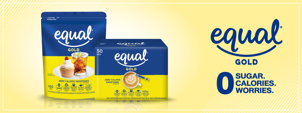 ข้อมูลเกี่ยวกับ Equal Gold 150 g. อิควล โกลด์ ผลิตภัณฑ์ให้ความหวานแทนน้ำตาล แบบถุง 150 กรัม 0 Kcal
