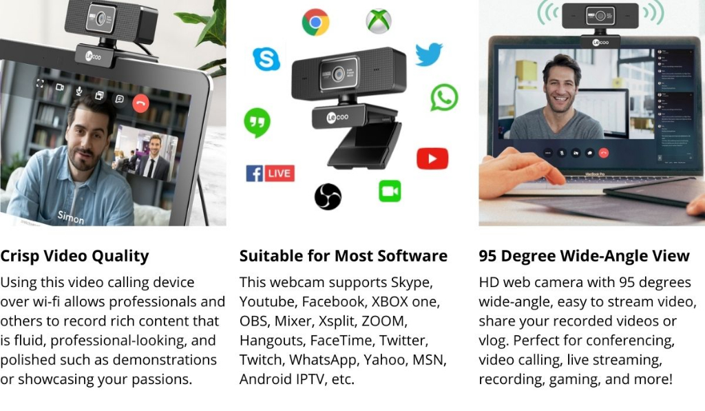 กล้องเว็บแคม - LECOO WEC02 - Web Camera Manual/Auto Focus | Shopee Thailand