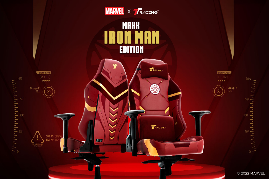 TTRacing Maxx Gaming Chair Seat - Iron Man เก้าอี้สีแดง เก้าอี้เกมมิ่งเพื่อสุขภาพ Ergonomic E-Sport นุ่มสบาย ตามหลักสรีระศาสตร์ เก้าอี้เบาะ นุ่ม เกรดพรีเมี่ยม เก้าอี้สำนักงาน เก้าอี้เกมมิ่ง
