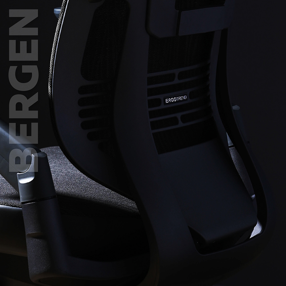 Ergotrend เก้าอี้เพื่อสุขภาพเออร์โกเทรน รุ่น Bergen เก้าอี้สีดำ ระบายอากาศดีเยี่ยม นุ่มสบาย ตามหลักสรีระศาสตร์ Ergonomic เก้าอี้พนักพิงสูง ลดอาการปวดเมื่อย เกรดคุณภาพ