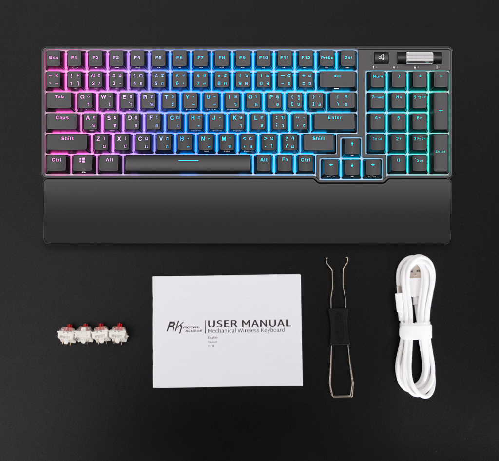 Royal Kludge RK96 คีย์บอร์ดเกมมิ่งไร้สายบลูทูธ RGB สามโหมด | Shopee ...