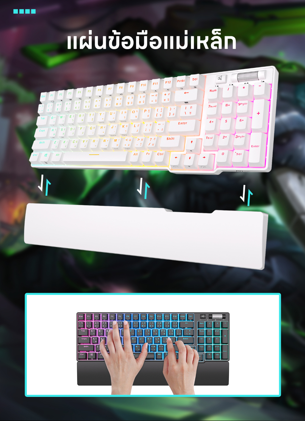 Royal Kludge RK96 คีย์บอร์ดเกมมิ่งไร้สายบลูทูธ RGB สามโหมด | Shopee ...