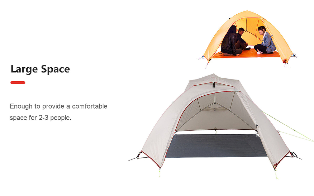 Naturehike Cloud Up เต็นท์ตั้งแคมป์ สำหรับ 3 คน