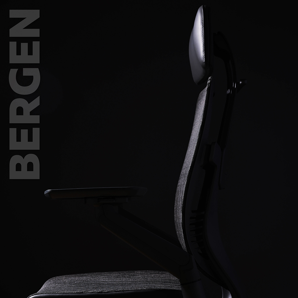 Ergotrend เก้าอี้เพื่อสุขภาพเออร์โกเทรน รุ่น Bergen เก้าอี้สีดำ ระบายอากาศดีเยี่ยม นุ่มสบาย ตามหลักสรีระศาสตร์ Ergonomic เก้าอี้พนักพิงสูง ลดอาการปวดเมื่อย เกรดคุณภาพ