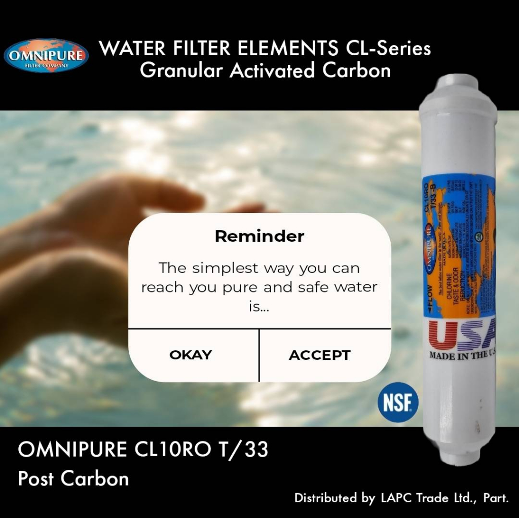 OMNIPURE USA CTO OMB934-10M Coconut & Post Carbon CL10RO T/33 ชุดไส้ ...